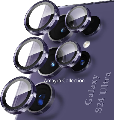Picture of Samsung Galaxy S25 Ultra 5G 5-PCS Ring Camera Lens Protector 360 Degree Protection Camera Aluminium with Tempered Glass (Titanium Violet)