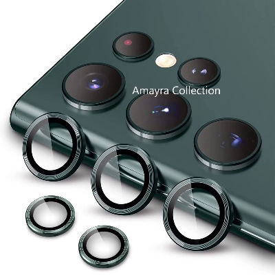 Picture of Samsung Galaxy S25 Ultra 5G 5-PCS Ring Camera Lens Protector 360 Degree Protection Camera Aluminium with Tempered Glass (Titanium Green)