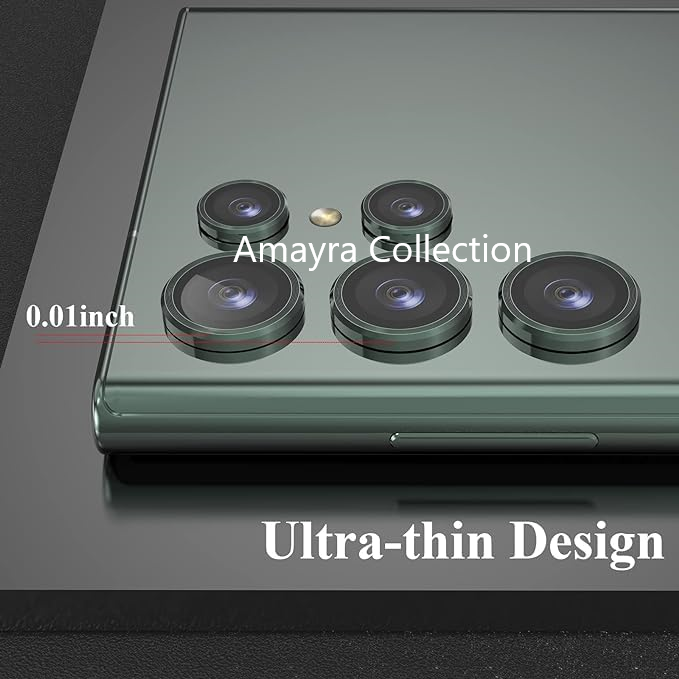 Picture of Samsung Galaxy S25 Ultra 5G 5-PCS Ring Camera Lens Protector 360 Degree Protection Camera Aluminium with Tempered Glass (Titanium Green)