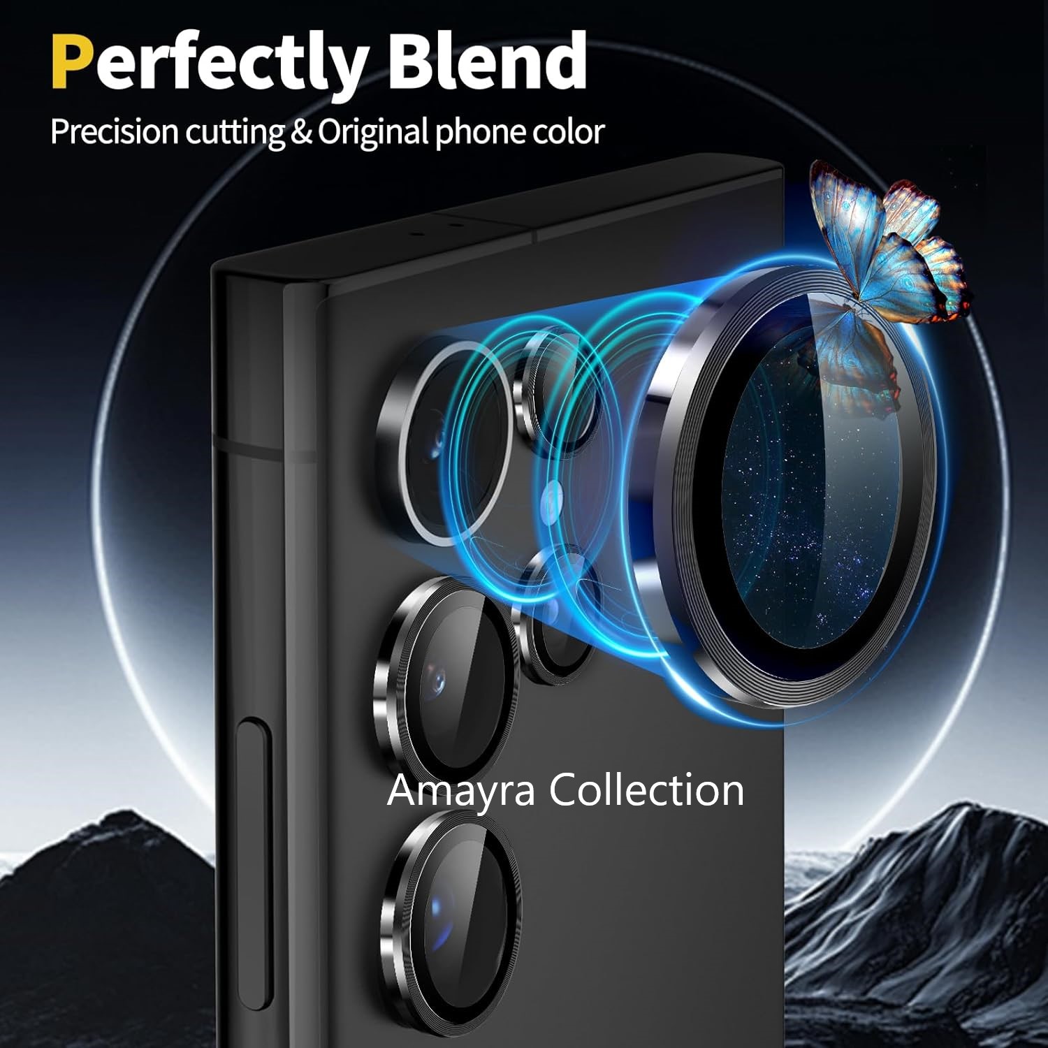 Picture of Samsung Galaxy S25 Ultra 5G 5-PCS Ring Camera Lens Protector 360 Degree Protection Camera Aluminium with Tempered Glass (Titanium Green)