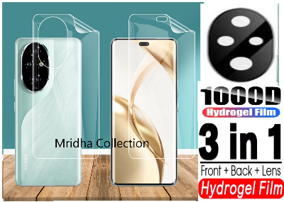 Picture of 3in1 Protector Combo Pack for Honor 200 Pro 5G (Front Hydrogel Screen Protector Poly + Back Hydrogel Poly Protector + 3D Camera Lens Protector)