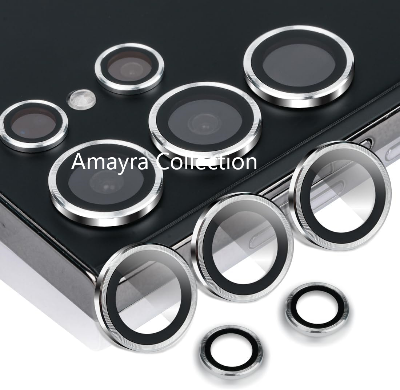 Picture of Samsung Galaxy S25 Ultra 5G 5-PCS Ring Camera Lens Protector 360 Degree Protection Camera Aluminium with Tempered Glass (Titanium Silver)