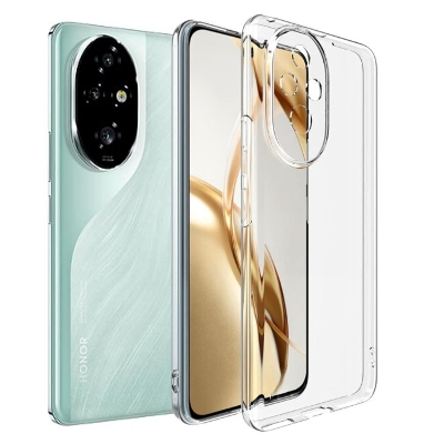 Picture of Honor 200 Pro 5G Silicone Clear Case Soft Flexible TPU Rubber Bumper Shockproof Corners Transparent Clear Back Cover