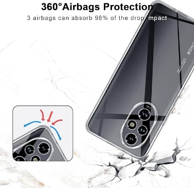 Picture of Honor 200 Pro 5G Silicone Clear Case Soft Flexible TPU Rubber Bumper Shockproof Corners Transparent Clear Back Cover