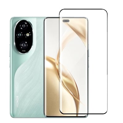 Picture of Honor 200 5G Full Glue 9D Curved Tempered Glass Screen Protector Edge to Edge Fit Protection Tempered Glass (Black)