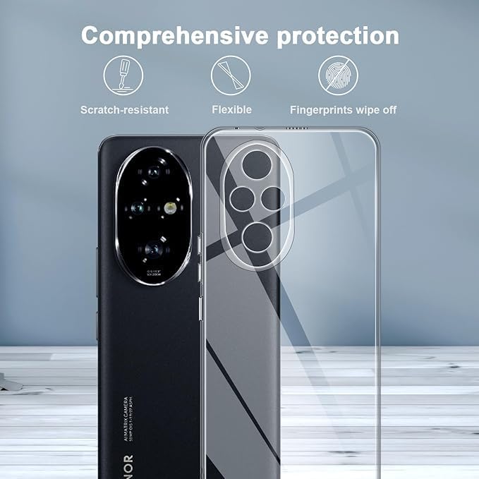 Picture of Honor 200 5G Silicone Clear Case Soft Flexible TPU Rubber Bumper Shockproof Corners Transparent Clear Back Cover