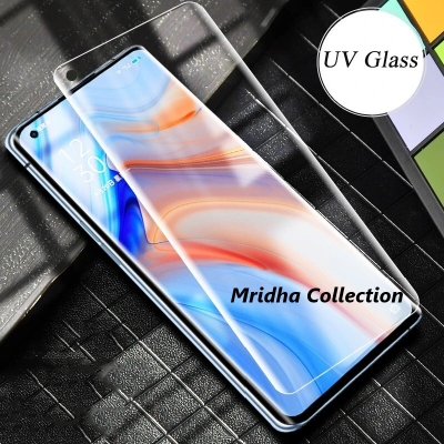 Picture of Oppo Reno9 5G / Oppo Reno 9 5G  (A+ GRADE) Premium UV Tempered Glass Screen Protector Curved with Liquid Glue and UV Light -Transparent Clear