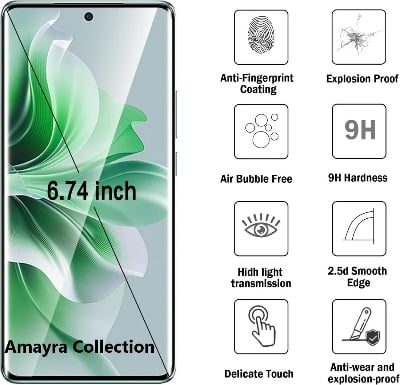 Picture of Oppo Reno6 Pro+ 5G / Oppo Reno 6 Pro Plus 5G (A+ GRADE) Premium UV Tempered Glass Screen Protector Curved with Liquid Glue and UV Light -Transparent Clear