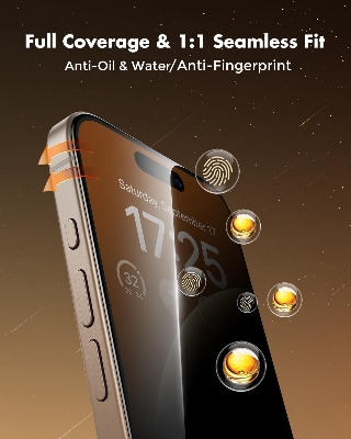 Picture of Apple iPhone 16 PREMIUM PRIVACY Tempered Glass Protective Film Screen Protector Anti-glare Privacy Glass