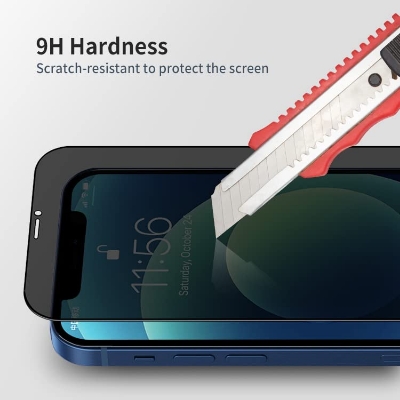 Picture of Apple iPhone 13 Pro Max PREMIUM PRIVACY Tempered Glass Protective Film Screen Protector Anti-glare Privacy Glass