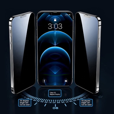 Picture of Apple iPhone 14 PREMIUM PRIVACY Tempered Glass Protective Film Screen Protector Anti-glare Privacy Glass