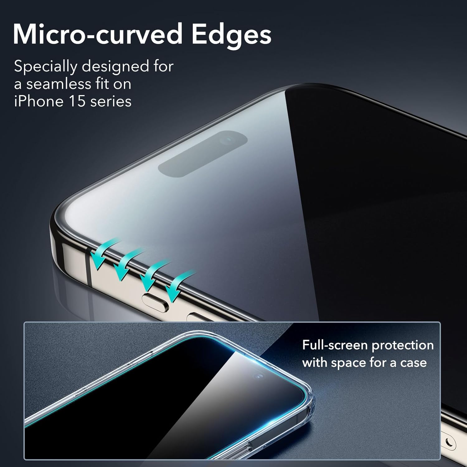 Picture of Apple iPhone 15 PREMIUM PRIVACY Tempered Glass Protective Film Screen Protector Anti-glare Privacy Glass