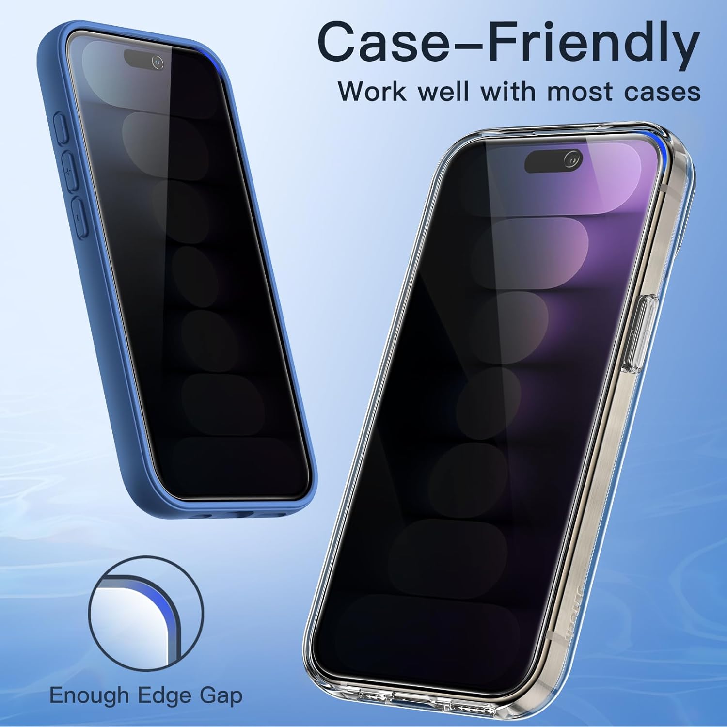 Picture of Apple iPhone 15 Pro Max PREMIUM PRIVACY Tempered Glass Protective Film Screen Protector Anti-glare Privacy Glass