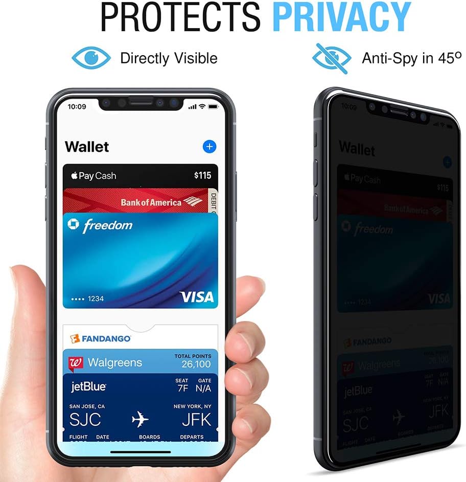 Picture of Apple iPhone 11 PREMIUM PRIVACY Tempered Glass Protective Film Screen Protector Anti-glare Privacy Glass