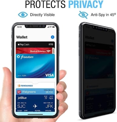 Picture of Apple iPhone 11 PREMIUM PRIVACY Tempered Glass Protective Film Screen Protector Anti-glare Privacy Glass