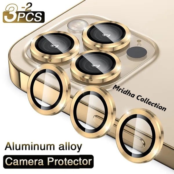 Picture of Apple iPhone 14 Pro Ring Camera Lens Protector 360 Degree Premium HD Protection Camera Aluminum Alloy Edge Tempered Glass [Installation Tray] [HD Clear] Camera Protector