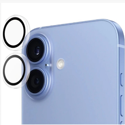 Picture of Apple iPhone 16 Plus Ring Camera Lens Protector 360 Degree Premium HD Protection Camera Aluminum Alloy Edge Tempered Glass [Installation Tray] [HD Clear] Camera Protector