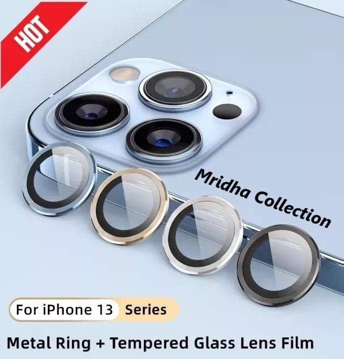Picture of Apple iPhone 13 Pro Max Ring Camera Lens Protector 360 Degree Premium HD Protection Camera Aluminum Alloy Edge Tempered Glass [Installation Tray] [HD Clear] Camera Protector