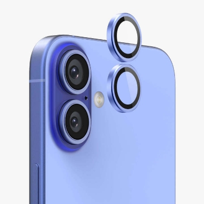 Picture of Apple iPhone 16 Ring Camera Lens Protector 360 Degree Premium HD Protection Camera Aluminum Alloy Edge Tempered Glass [Installation Tray] [HD Clear] Camera Protector
