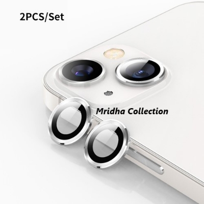 Picture of Apple iPhone 13 mini Ring Camera Lens Protector 360 Degree Premium HD Protection Camera Aluminum Alloy Edge Tempered Glass [Installation Tray] [HD Clear] Camera Protector