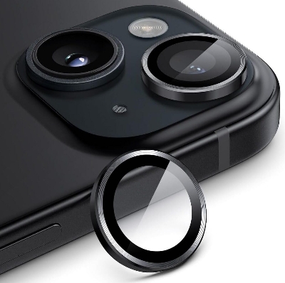 Picture of Apple iPhone 15 Ring Camera Lens Protector 360 Degree Premium HD Protection Camera Aluminum Alloy Edge Tempered Glass [Installation Tray] [HD Clear] Camera Protector