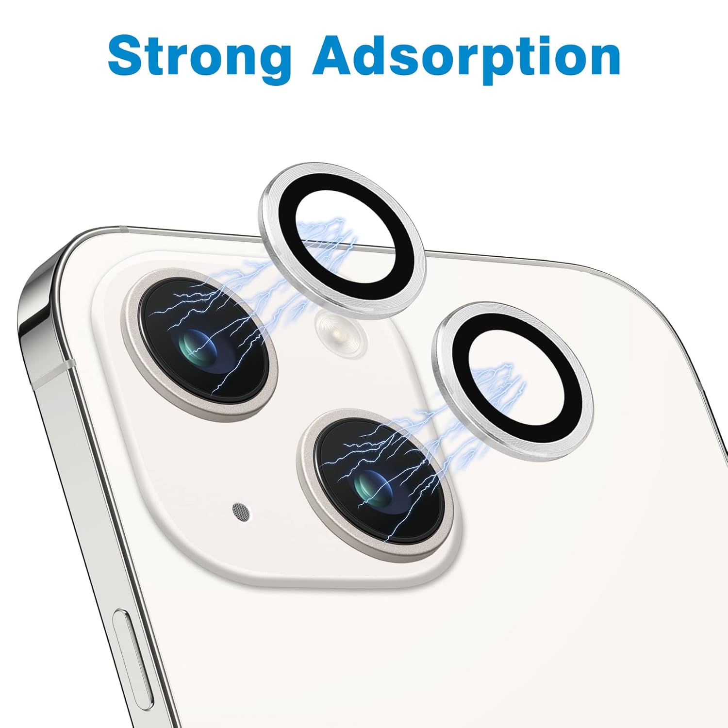 Picture of Apple iPhone 15 Ring Camera Lens Protector 360 Degree Premium HD Protection Camera Aluminum Alloy Edge Tempered Glass [Installation Tray] [HD Clear] Camera Protector