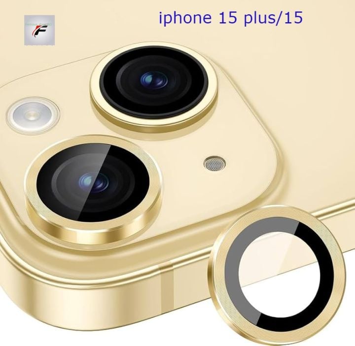 Picture of Apple iPhone 15 Ring Camera Lens Protector 360 Degree Premium HD Protection Camera Aluminum Alloy Edge Tempered Glass [Installation Tray] [HD Clear] Camera Protector