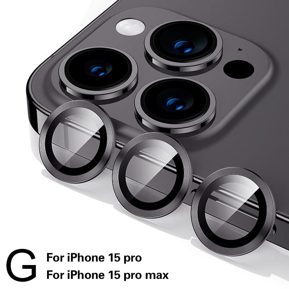 Picture of Apple iPhone 15 Pro Ring Camera Lens Protector 360 Degree Premium HD Protection Camera Aluminum Alloy Edge Tempered Glass [Installation Tray] [HD Clear] Camera Protector