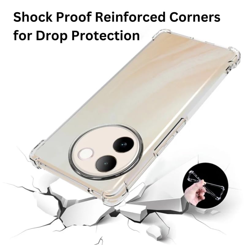 Picture of vivo V30e 5G Silicone Clear Case Soft Flexible TPU Rubber Bumper Shockproof Corners Transparent Clear Back Cover