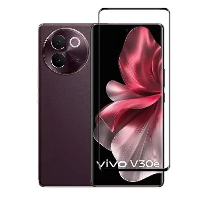 Picture of vivo V30e 5G Full Glue 9D Curved Tempered Glass Screen Protector Edge to Edge Fit Protection Tempered Glass (Black)