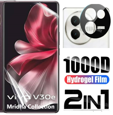 Picture of 2in1 Protector Combo Pack for vivo V30e 5G (Front Hydrogel Screen Protector Poly + 3D Camera Lens Protector Glass)