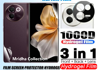 Picture of 3in1 Protector Combo Pack for vivo V30e 5G (Front Hydrogel Screen Protector Poly + Back Hydrogel Poly Protector + 3D Camera Lens Protector)