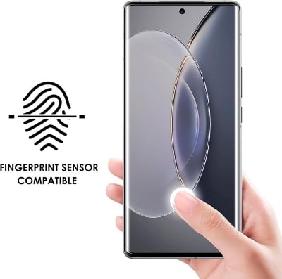 Picture of vivo V40 5G (A+ GRADE) Premium UV Tempered Glass Screen Protector Curved with Liquid Glue and UV Light -Transparent Clear