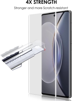 Picture of vivo V40 5G (A+ GRADE) Premium UV Tempered Glass Screen Protector Curved with Liquid Glue and UV Light -Transparent Clear