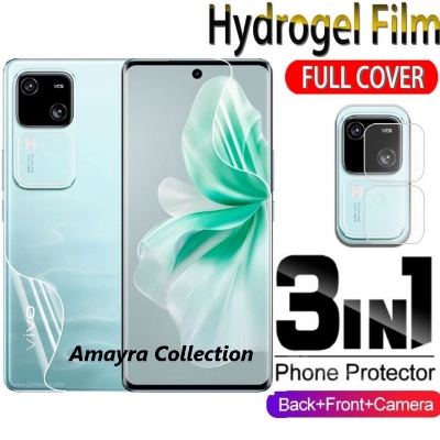 Picture of 3in1 Protector Combo Pack for vivo V30 5G (Front Hydrogel Screen Protector Poly + Back Hydrogel Poly Protector + Camera Lens Protector)