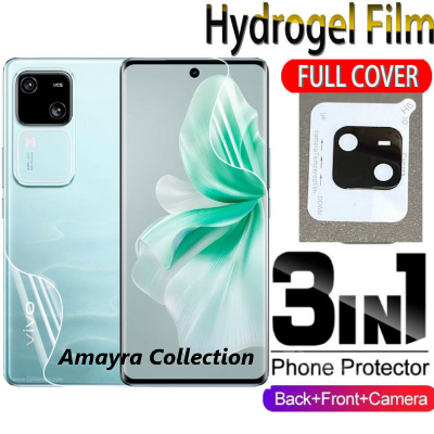 Picture of 3in1 Protector Combo Pack for vivo V30 5G (Front Hydrogel Screen Protector Poly + Back Hydrogel Poly Protector + 3D Camera Lens Protector)
