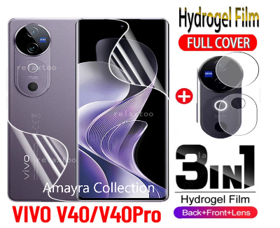 Picture of 3in1 Protector Combo Pack for vivo V40 5G (Front Hydrogel Screen Protector Poly + Back Hydrogel Poly Protector + Camera Lens Protector)