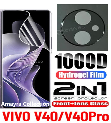 Picture of 2in1 Protector Combo Pack for vivo V40 5G (Front Hydrogel Screen Protector Poly + 3D Camera Lens Protector Glass)
