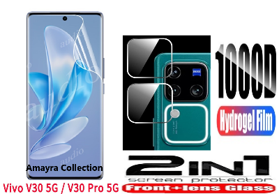 Picture of 2in1 Protector Combo Pack for vivo V30 Pro 5G (Front Hydrogel Screen Protector Poly + Camera Lens Protector)