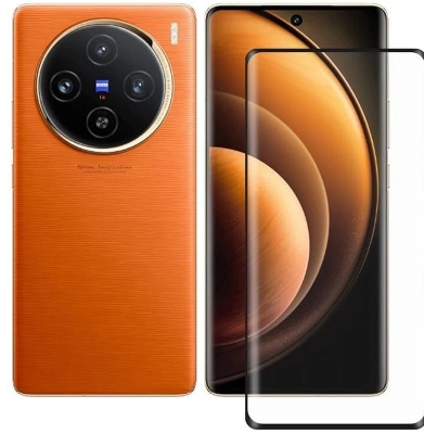 Picture of vivo X100s Pro 5G (V2324HA) Full Glue 9D Curved Tempered Glass Screen Protector Edge to Edge Fit Protection Tempered Glass (Black)