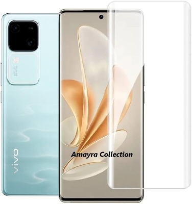 Picture of vivo V30 Pro 5G (A+ GRADE) Premium UV Tempered Glass Screen Protector Curved with Liquid Glue and UV Light -Transparent Clear