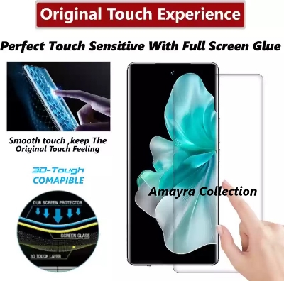 Picture of vivo V30 Pro 5G (A+ GRADE) Premium UV Tempered Glass Screen Protector Curved with Liquid Glue and UV Light -Transparent Clear