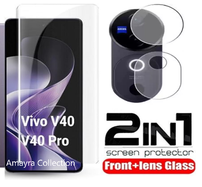 Picture of 2in1 Protector Combo Pack for vivo V40 5G (A+ GRADE) UV Glass Screen Protector + Camera Protector Lens