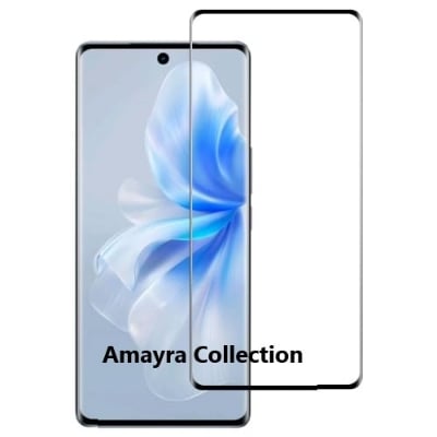 Picture of vivo V30 5G Full Glue 9D Curved Tempered Glass Screen Protector Edge to Edge Fit Protection Tempered Glass (Black)