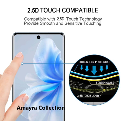 Picture of vivo V30 5G Full Glue 9D Curved Tempered Glass Screen Protector Edge to Edge Fit Protection Tempered Glass (Black)