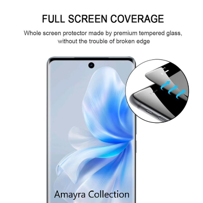 Picture of vivo V30 5G Full Glue 9D Curved Tempered Glass Screen Protector Edge to Edge Fit Protection Tempered Glass (Black)
