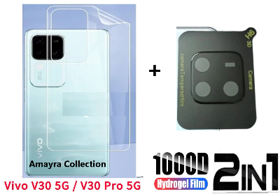 Picture of 2in1 Back Protector Combo Pack for vivo V30 Pro 5G (Back Hydrogel Poly Protector + 3D Camera Lens Protector Glass)