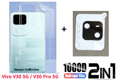 Picture of 2in1 Back Protector Combo Pack for vivo V30 5G (Back Hydrogel Poly Protector + 3D Camera Lens Protector Glass)