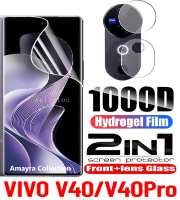 Picture of 2in1 Protector Combo Pack for vivo V40 5G (Front Hydrogel Screen Protector Poly + Camera Lens Protector)
