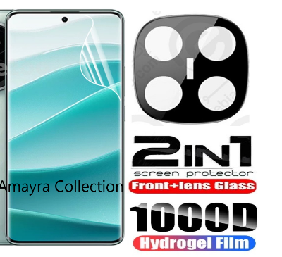 Picture of 2in1 Protector Combo Pack for Xiaomi Redmi Note 14 Pro+ 5G / Xiaomi Redmi Note 14 Pro Plus 5G (Front Hydrogel Screen Protector Poly + 3D Camera Lens Protector Glass)